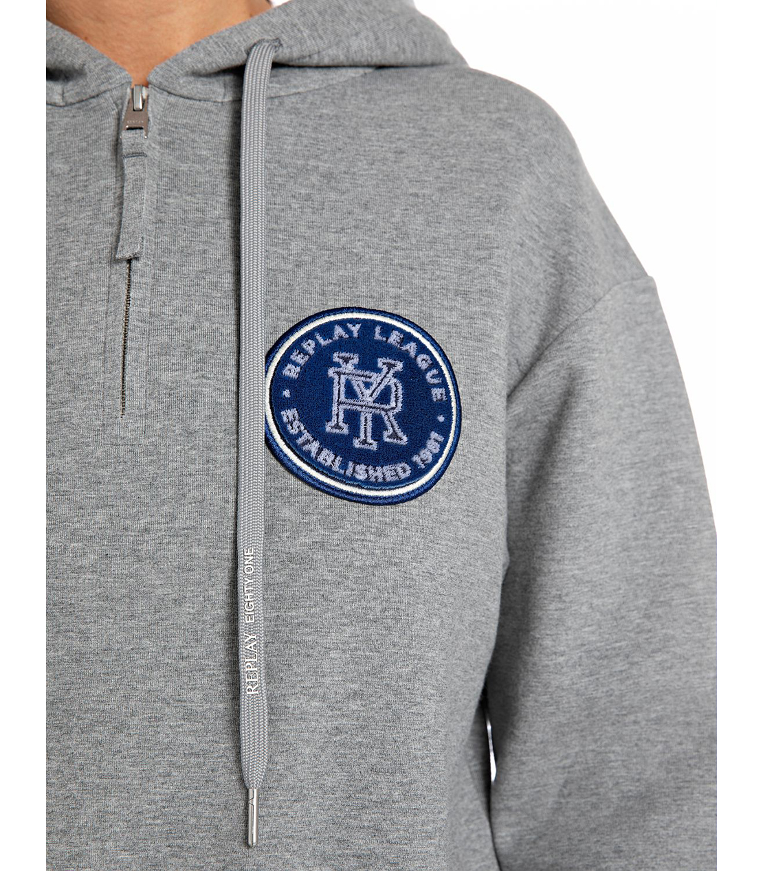 ハーフジッパークロップドパーカー 詳細画像 ライトグレーメランジ 4